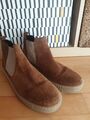 Gabor Damen Chelsea Boots Stiefel Stiefelette Braun Wildleder Größe 6,5 oder 40