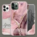 Personalisiert Brauch Name Roségold Marmor Gel Handyhülle für iPhone 16 15 14 13