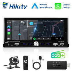 DAB+ 1 DIN 6,9" Autoradio Wireless CarPlay Bluetooth USB TouchScreen RDS Kamera