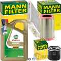 MANN INSPEKTIONSPAKET+4L CASTROL 5W-40 ÖL passend für RENAULT TWINGO II 1.2 58PS