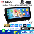 Android13 Autoradio 6+128G Carplay Für Mercedes Benz C-Klasse W204 S204 GPS DAB+