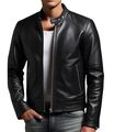 Herren Lederjacke, weiche Leder Biker Multi Pocket Herren Lederjacke S bis 2XL