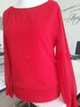 Zero Bluse Blusenshirt 2-lagig Langarm rot Gr. 40 *TOP*