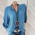 Bluse Damen Italy Tunika Longbluse Fischerhemd Leinen Optik weiß S-5XL 2024..