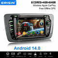 Android 14 DAB+ Autoradio CarPlay WiFi DSP 8-Kern GPS Navi Für SEAT IBIZA 4+64GB