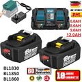 18V/9,0Ah für Makita Akku BL1860B BL1850 197422-4 BL1850B BL1830 LED Ladegerät