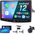 64G 10.1" Autoradio 1DIN Android 13 Apple Carplay mit GPS Navi WiFi DAB DSP +Kam