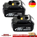 2x Akku 18V/5,0Ah für Makita BL1860B- 2er Set - 197422-4 BL1850 BL1830