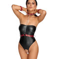 Sexy Tube String-Body S-XL Schritt offen + Harness abn. + Fesseln Dessous "Jana"