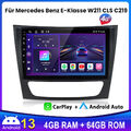 4+64GB Für Mercedes Benz E-Klasse W211 CLS C219 Carplay Autoradio GPS NAVI WIFI