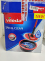 Vileda Spin & Clean Wischmopp, Schwarz und Rot, runder und kompakter Eimer