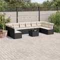 Gartenmöbel Sofa Garnitur Lounge Sitzgruppe 11-tlg. Beige Poly Rattan vidaXL