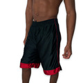 Selten Champion C9 Blenden Basketball Shorts Glänzend Seidig Schwarz Rot Groß