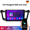 4+64G Android 11 9" Autoradio Carplay Für Peugeot 508 2011-2018 GPS Navi WIFI BT