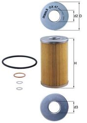 MAHLE Ölfilter OX 47D Filtereinsatz für MERCEDES PUCH KLASSE GUELDNER MODELL T2