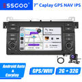 Carplay Android 12 Autoradio GPS IPS Wifi Kamera MIK Für BMW 3er E46 318 320 325