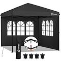 3x3m Faltpavillon Pavillon Gartenpavillon Wasserdicht UV-Schutz mit Seitenteilen