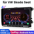 Für VW Skoda Seat Android 12.0 8Kern 4+64GB Autoradio 9" Navi CarPlay SWC WIFI