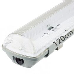 LED Feuchtraumleuchte 2x 120cm T8 Röhre Edelstahl PC Wannenleuchte IP65 IK08