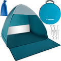 Strandzelt Pop Up 2 Personen Wind- und UV-Schutz 30+ Strandmuschel Blau 23479