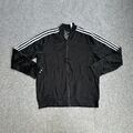 ADIDAS Herren Retro Trainingsjacke Langarm Gr. L Sportjacke Logo 18608 Schwarz