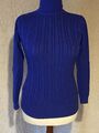 Rollkragenpullover Zopfmuster Blau mit  Gr. M