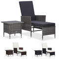 Gartenmöbel 2-tlg Garten-Lounge-Set mit Auflagen Poly Rattan Sessel Garten Tisch