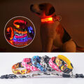 Usb Wiederaufladbares Led-Hundehalsband Nylon Leuchtend Blinkend Leuchtend #N