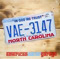 USA Nummernschild*US Kennzeichen*License plate *North Carolina In GOD we Trust*