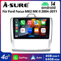 4G+64G Für Ford Focus MK2 MK II 2004-2011 Android 14 Autoradio GPS NAVI CarPlay