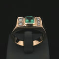 Ring Gelbgold  18  K 750 / 1000 mit Smaragd und Brillanten    [ 064186 ]