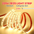 230V 2835 LED Stripe Streifen Selbstklebend Lichtband Warmweiß Weiß Leiste Kette