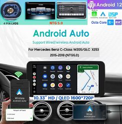 10,3" Für Mercedes-Benz C/GLC W205 X253 Android Autoradio GPS Navi Carplay 4+32G