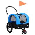 2-in-1 Fahrradanhänger Hunde Buggy Hundefahrradanhänger Hundetransporter vidaXL