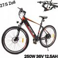 NEW E-Bike,27,5Zoll E-Mountainbike HerrenDamen Elektrofahrrad Alu MTB LCD 7Gänge