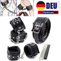 PU Leder Handschellen Fußfesseln Halsband Bondage Set Einstellbar Fesseln Sklave