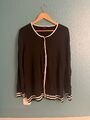  EMILIA LAY Twinset - Strickjacke u Shirt schwarz mit weißen Akzenten Gr.  44/46