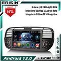 4GB+64GB DAB+ Android 13 CarPlay Autoradio GPS Navi Wifi Fiat 500/500C/500S 500E