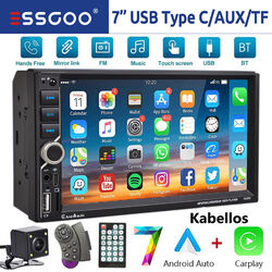 2 DIN Wireless Apple Carplay Android Auto Autoradio 7" Bluetooth USB AUX +Kamera