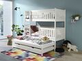 Kinderbett Etagenbett Hochbett Kinder Bett Holz Doppel Stockbett 80x200 Weiss