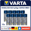 10 x VARTA A23 Alkaline-Batterie 12V MN21-V23GA-23A P23GA Industrieware ANGEBOT