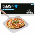 PIZZOX Premium Pizzaschieber Edelstahl Pizzaschaufel mit abnehmbarem Holz Griff