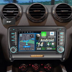 Carplay Autoradio 2+32G GPS WIFI RDS DAB+ Für Audi TT MK2 8J 2006-14 Android 14