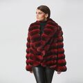 Luxus Damen Echt Rex Kaninchen Pelz Mäntel Chinchilla Jacke Winter Dicken Mantel