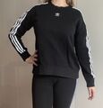 Adidas Trefoil Crew Pullover Hoodie schwarz weiß XS S M 34 36 38