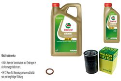 MANN-FILTER Ölfilter 6 L Castrol EDGE 5W-30 LL Titanium für Audi VW A4 8D2 B5