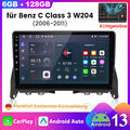 6G+128G Android 13 Carplay 8-Kern Autoradio Für Mercedes Benz C Klasse W204 S204