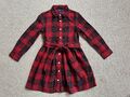 POLO RALPH LAUREN Kinder Kleid Rot Kariert Gr. 5 ( 110 ) wie NEU !!