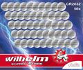 50 x Knopfzelle CR2032 Wilhelm Batterie LIthium 3V CR 2032 Industrieware