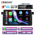 9" 2+64G Autoradio Carplay Android 13 GPS Navi Für BMW E46 3er 318 320 325 MG ZT